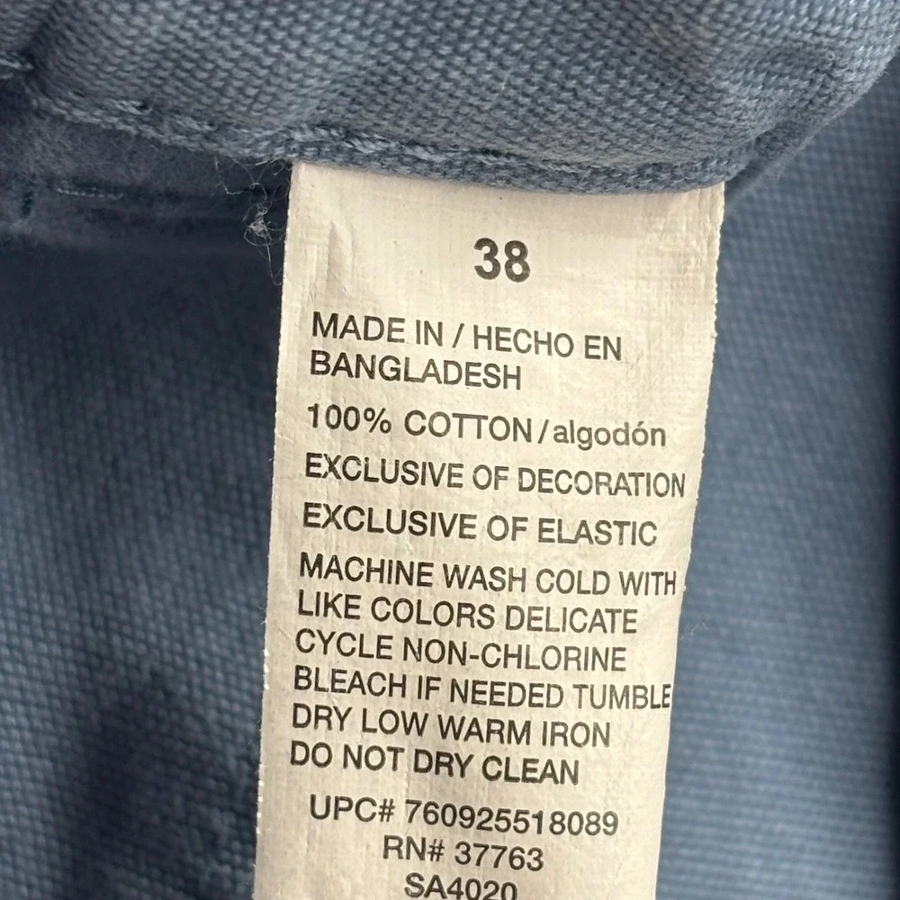Savane Cargo Shorts Mens 38 (36x8) Blue Gray Cotton Canvas Elastic Waist Utility